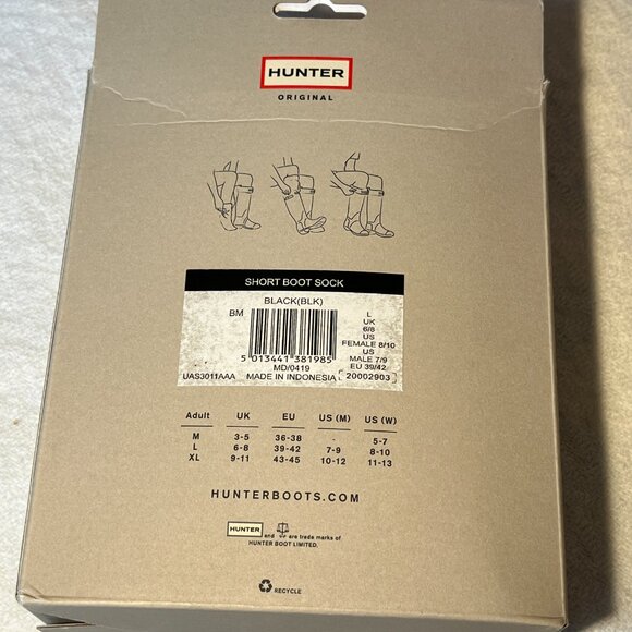 Hunter boot liner fleece socks size L - Picture 3 of 3